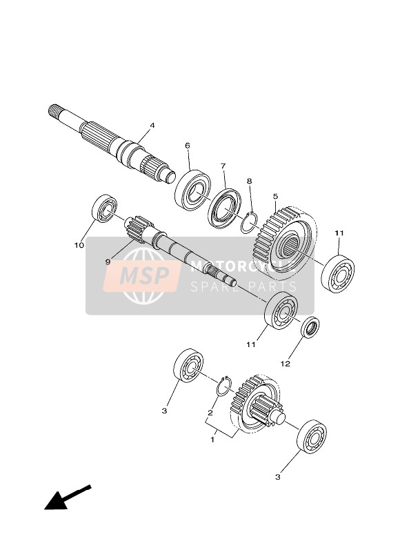 2CME74210000, Arbre,  Secondaire, Yamaha, 0